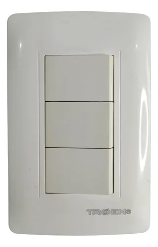 Interruptor Triple Placa Conmutable Corriente Lujo Domestico