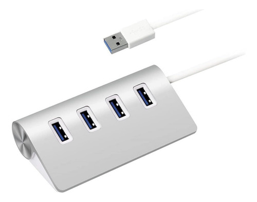 Adaptador 3.0 Multi Usb De 4 Puertos Aluminio Hub Conector