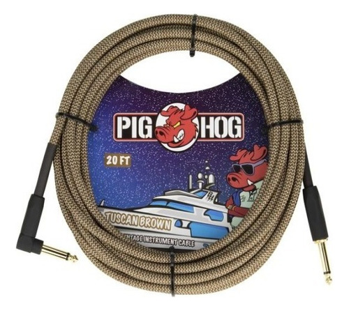 Pig Hog Pch20tbr Cable Inst Tuscan Brown 6.10 Mts 1/4 1/4