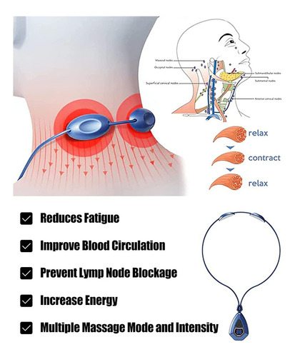Masajeador Cervical Ems, Alivio Linfático, Masaje De Cuello