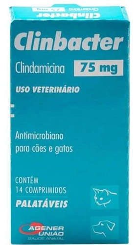 Antimicrobiano Clinbacter 75mg Cães E Gatos Agener Original