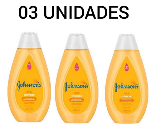 Kit 3x Shampoo Baby Johnsons Com Glicerina - 400ml