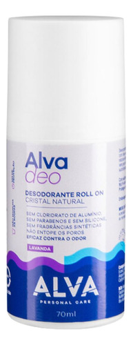 Desodorante Roll On Cristal Natural Lavanda Vegano 70ml Alva