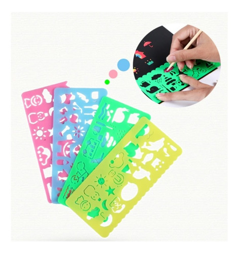 Juguete Didactico Kit De Cartas Para Dibujar Raspando Niños