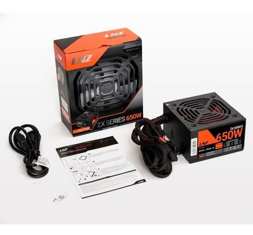 Fuente de alimentación para PC LNZ ZX Series ZX650-LS 650W negra 115V/230V