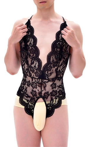 Lencería Body Boxer Encaje Para Hombre Unitalla