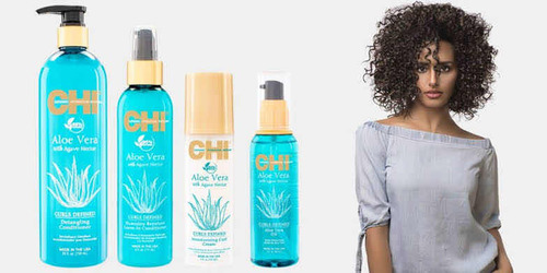 Chi Kit Aloe Vera Curl Care Kit Sh/ Ac/ Oil/ Cabello Rizado