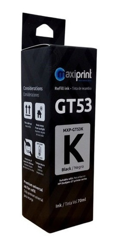 Tinta Maxiprint Compatible Hp Gt52c-y-m/gt53k  (4 Colores)