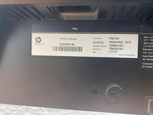 Monitor Hp Elitedisplay E231i De 23''led (Usado)