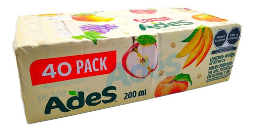 Bebida Ades Soya Surtido Con 40 Piezas De 200 Ml Sabores C/u