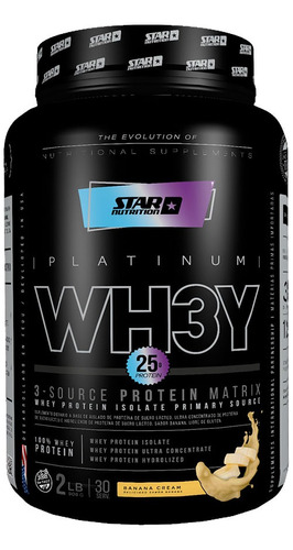 Whey 3 Star Nutrition X2lb Proteina Combinada - Banana