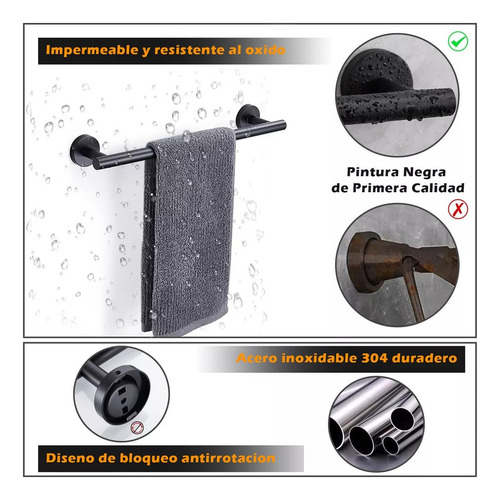 Xing Conjunto De Accesorios De Baño De 5 Piezas Negro