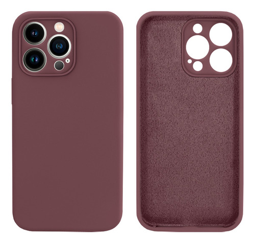 Case Silicone Protege Cam Compatível Com iPhone 13 Pro Max Cor Bordô