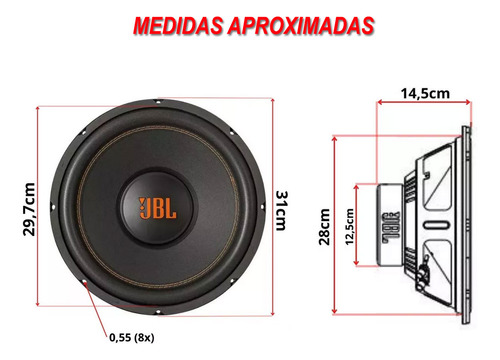 Par Alto Falantes Sub Jbl 12 Polegadas 350w Rms 4 Ohms Grave