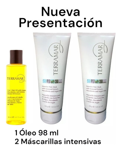 Set Capilar Terramar 2+1 (2 Máscarillas + 1 Óleo 98 Ml)