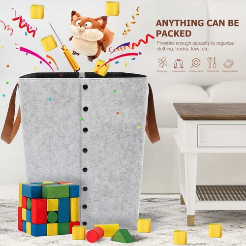 Cesta Plegable De Fieltro Para Ropa, Bolsa De Almacenamiento