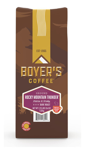 Boyers Coffee, Rocky Mountain Thunder Coffee, Tostado Oscur.