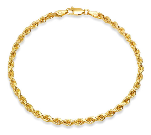 Pulso Pulsera Torzal Torsal Oro 14k Italy 18cm 21cm 3.3mm