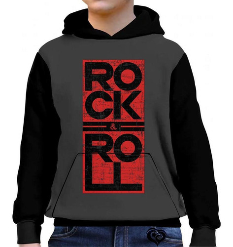 Moletom Rock N Roll Infantil Unissex Blusa Canguru