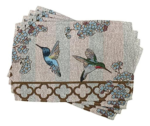 Manteles Individuales De Colibrí Floral (juego De 4) (13  X 