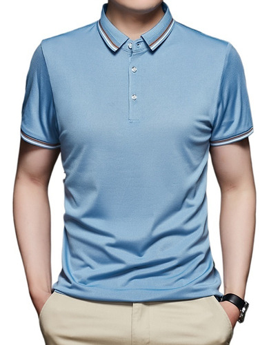 Nueva Marca De Moda Business Casual Solapa Manga Corta Polo