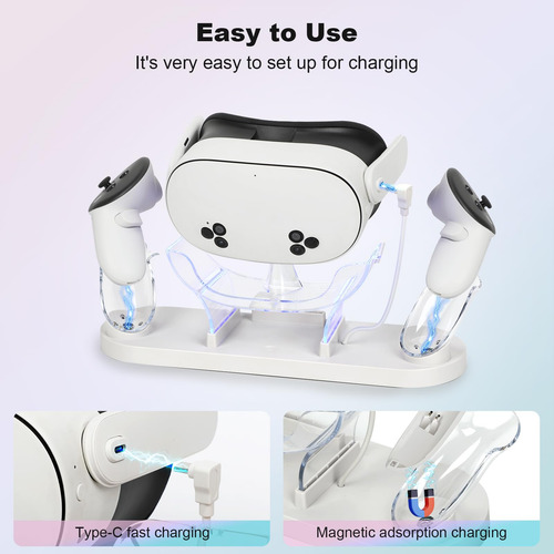 Vr Charging Station Growalleter For Meta Quest 3s/quest 3