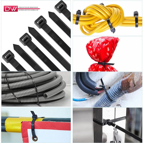 Imagen 6 de 10 de Precinto Prensacable Plástic Nylon 2,5mmx10cm X1000un Oferta