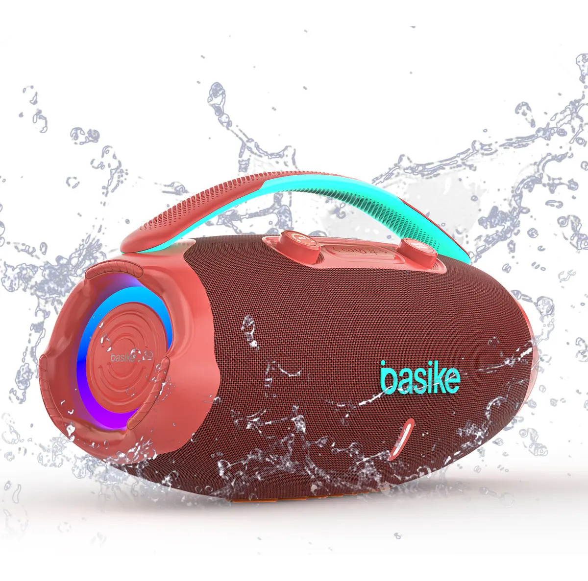 Caixa De Som Basike Ba-RAD207 80W Rádio FM Bluetooth 5.3 TWS RGB Bass Boost 9000mAh