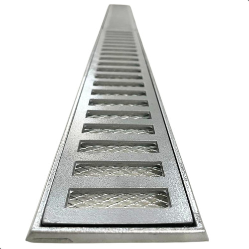 Ralo Grelha Linear 10x100 Aluminio (2 Pçs 10x50) C/ Tela Ant
