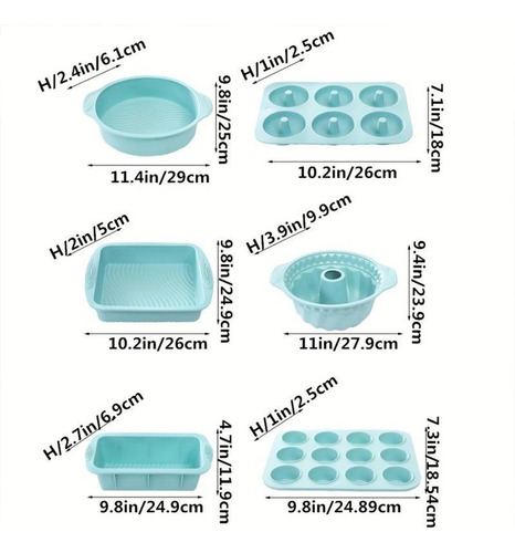 6 Utensilios De Silicona Antiadherente Para Hornear Con