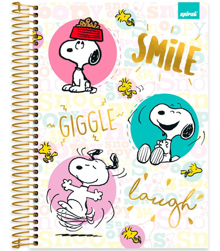 Caderno Universitário Capa Dura 10x1 160 Folhas Snoopy Smile