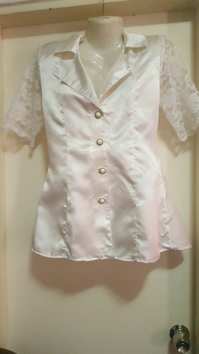 Blusa Talle M  Seda Y Encaje