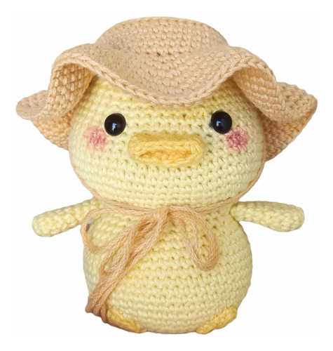 Pollito Con Gorro Amigurumi A Crochet (Usado)