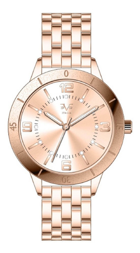 Reloj De Mujer V1969 Italia Oro Rosa Números