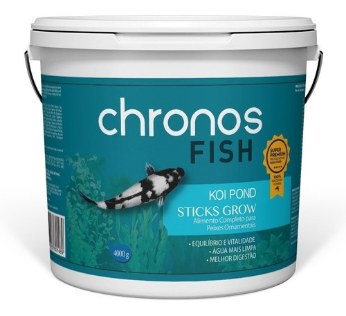 Ração Chronos Fish Koi Pond Sticks Grow 4000g Polinutri