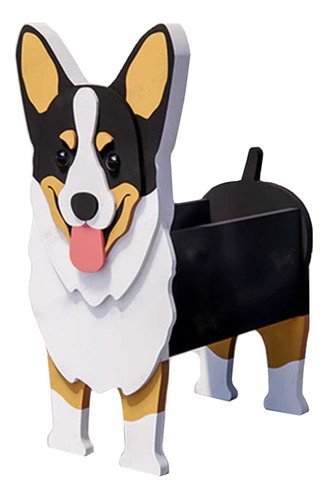 Maceta Para Perro Bonita Forma Corgi Agujero Drenaje Pvc 9.4