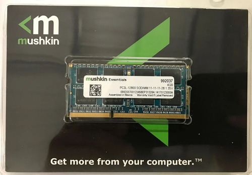 Memoria Ram Mushkin Ddr3l So-dimm 4gb Pc3l-12800 1600mhz