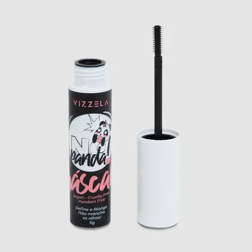 Máscara Cílios Vizzela No Panda Preto Alonga Define Vegano À Prova d'Água