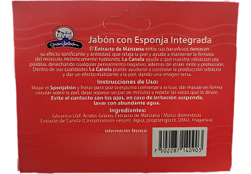 Sponjabon Con Extracto De Manzana Y Canela