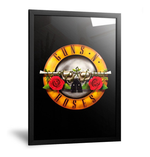 Cuadros Guns And Roses Escudo Logo Axl Rose Enmarcado 20x30