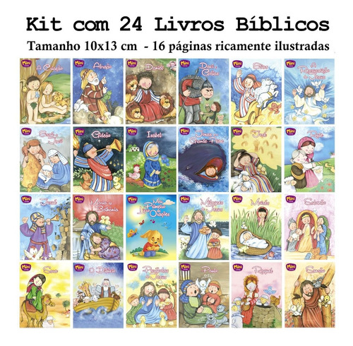 Kit Livros Bíblicos - 24 Und - Tamanho 13 X 10 Cm