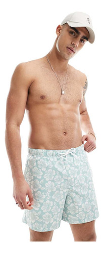 Traje De Baño Para Hombre Playa Short Bañadore Rapido Secado Azul Claro M