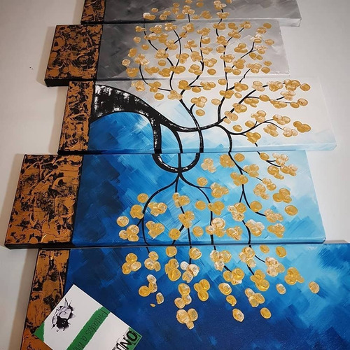 Cuadros Tripticos Arbol De La Vida Modernos Living Oficina