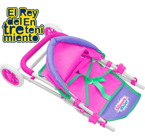 Imagen 2 de 4 de Coche Muñecas Bebote Juguete Cochecito Bebé Plegable El Rey