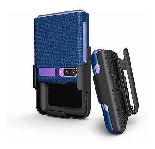 Funda Con Clip Giratorio Para Samsung Galaxy Z Flip Azul 
