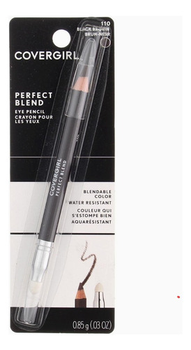 Lápiz Delineador Para Ojos Covergirl Perfect Blend Point Plu Color 110 black brown Efecto Mate