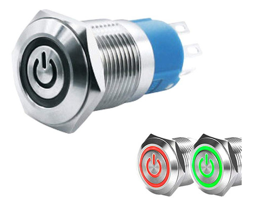 Interruptor Boton Doble Color Simbolo Potencia Led 0.630 in