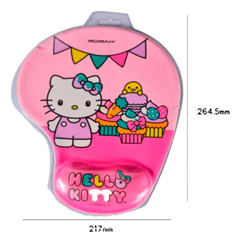 Mouse Pad Ergonomico Gamer Diseño Hello Kitty Reposa Muñeca