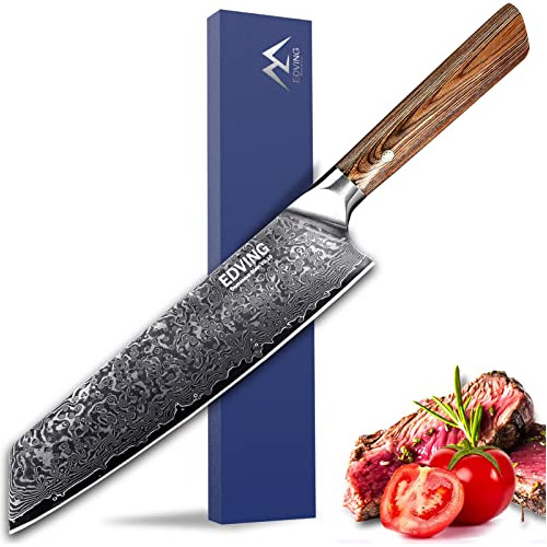 Edving Cuchillo De Chef Damasco Japón Vg 10 De 8 Pulgadas, D