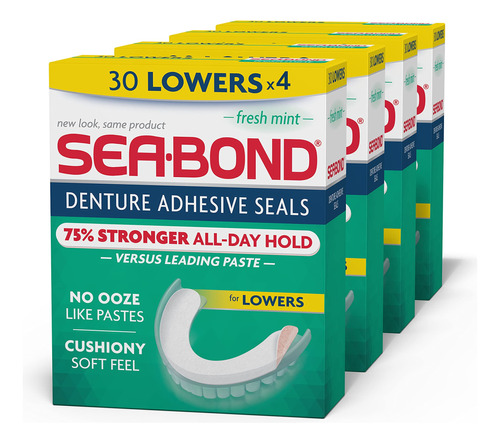 Sea-bond Sellos Adhesivos Para Dentaduras Postizas Seguras, 